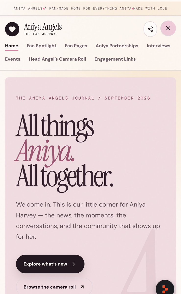 AniyaCore's tweet photo. ANGELS, ANNOUNCEMENT!!

We finally have a home for all things Aniya Harvey - pictures, fashion, fan pages, spotlights, updates, and engagement, all in one place.
Come explore with us. Link in comments.
Created by

@mmb4rtv https://t.co/YJvSxc0A9S