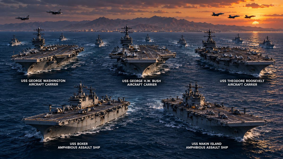 TheIranWatcher's tweet photo. The United States is positioning overwhelming firepower around Iran for possible post-midterm strikes.

By late November, the force could include three carrier strike groups, two amphibious ready groups, 120 to 140 carrier-based aircraft, more than 4,000 Marines and hundreds of missile-launch cells aboard their escorts.

Two carriers are already operating in the Arabian Sea. The George Washington and George H.W. Bush bring roughly 80 to 90 strike aircraft, electronic-warfare jets, surveillance aircraft and heavily armed escorts. The Boxer amphibious group adds around 2,200 Marines and the ability to conduct raids, evacuations and limited coastal operations.

The Theodore Roosevelt left the United States on September 27 with another carrier air wing. The Makin Island amphibious group followed with more than 2,000 Marines. Their transit times point to arrival between late October and November.

If all five groups overlap, the United States would gain enough firepower to intensify airstrikes, launch large Tomahawk salvos, suppress air defences and conduct limited raids.

This is not an invasion force. Two Marine units cannot occupy Iran. Their role would be to widen Trump’s options around ports, islands, missile sites and the Strait of Hormuz while the carriers deliver sustained air power.

The timing is the clearest signal. The full force would assemble after the November 3 midterm elections. Trump has rejected the Islamic Republic’s seven-day ceasefire proposal and publicly acknowledged that renewed large-scale bombing after the vote is possible. His administration has also sought to keep the war quieter before the election.

One uncertainty remains. The Theodore Roosevelt was originally expected to replace the George Washington. If that rotation proceeds normally, the United States will retain two carriers rather than three. Keeping the George Washington would create a temporary three-carrier concentration and confirm that this is an escalation rather than routine relief.

The other constraint is ammunition. More ships and aircraft increase how quickly the United States can strike, but they do not automatically replace depleted bombs, missiles and interceptors. The Islamic Republic could also retaliate against regional bases, Persian Gulf infrastructure and shipping.

The Islamic Republic should not mistake those constraints for safety. The military calendar now aligns with Trump’s political calendar. The United States is maintaining pressure through the election while assembling the option for a much heavier campaign afterward.

By late November, the question may no longer be whether the United States has enough forces to escalate. It will be whether Trump decides to unleash the firepower he deliberately positioned around Iran.
