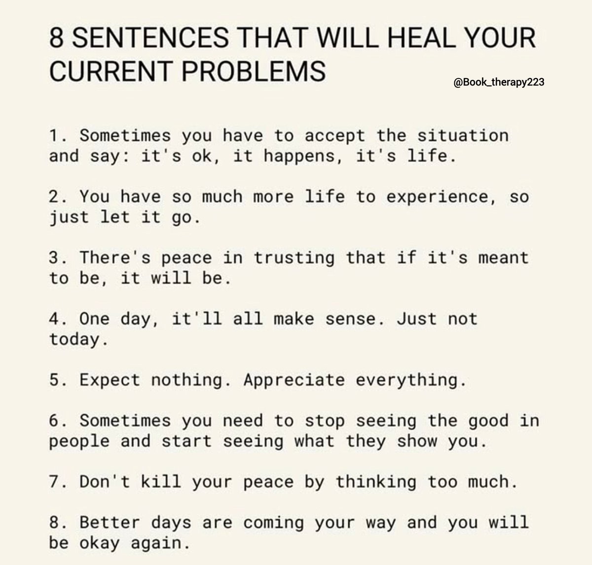 Book_therapy223's tweet photo. 8 Sentences That Will Heal Your Current Problems https://t.co/hxwecCS7wx