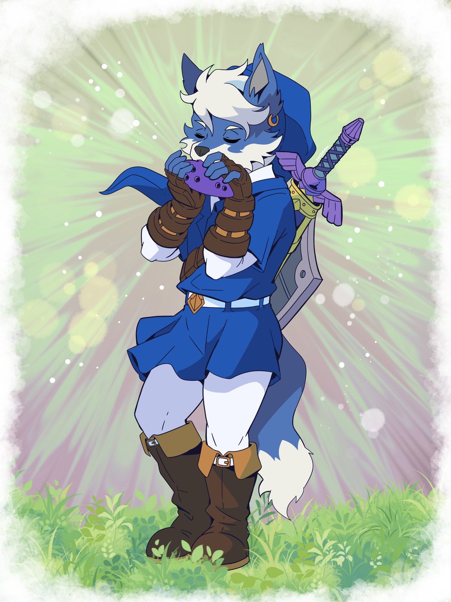 AustinMcCloud64's tweet photo. In a month we are getting The Legend of Zelda: Ocarina of Time Remake and I’m super excited! To celebrate, here is me in a timeline where this blue fox from Lylat is saving the land of Hyrule!

#zelda #furryart #fursona #furrycommunity #legendofzelda https://t.co/nCquWNkBQk