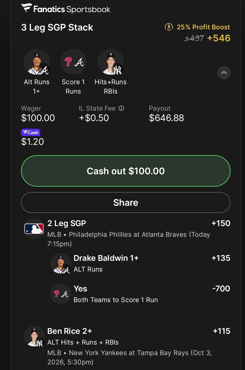 TheBirdHouseEV's tweet photo. Fanatics playoff baseball ⚾️ 

📊 **EV Calculator**
🎯 Fair Odds: `+402` @GetBettorOdds
📈 EV: `28.88%`
💰 QK: `1.32u`

🔗👇

https://t.co/kGlebytq3r https://t.co/vvwkvnoTMr