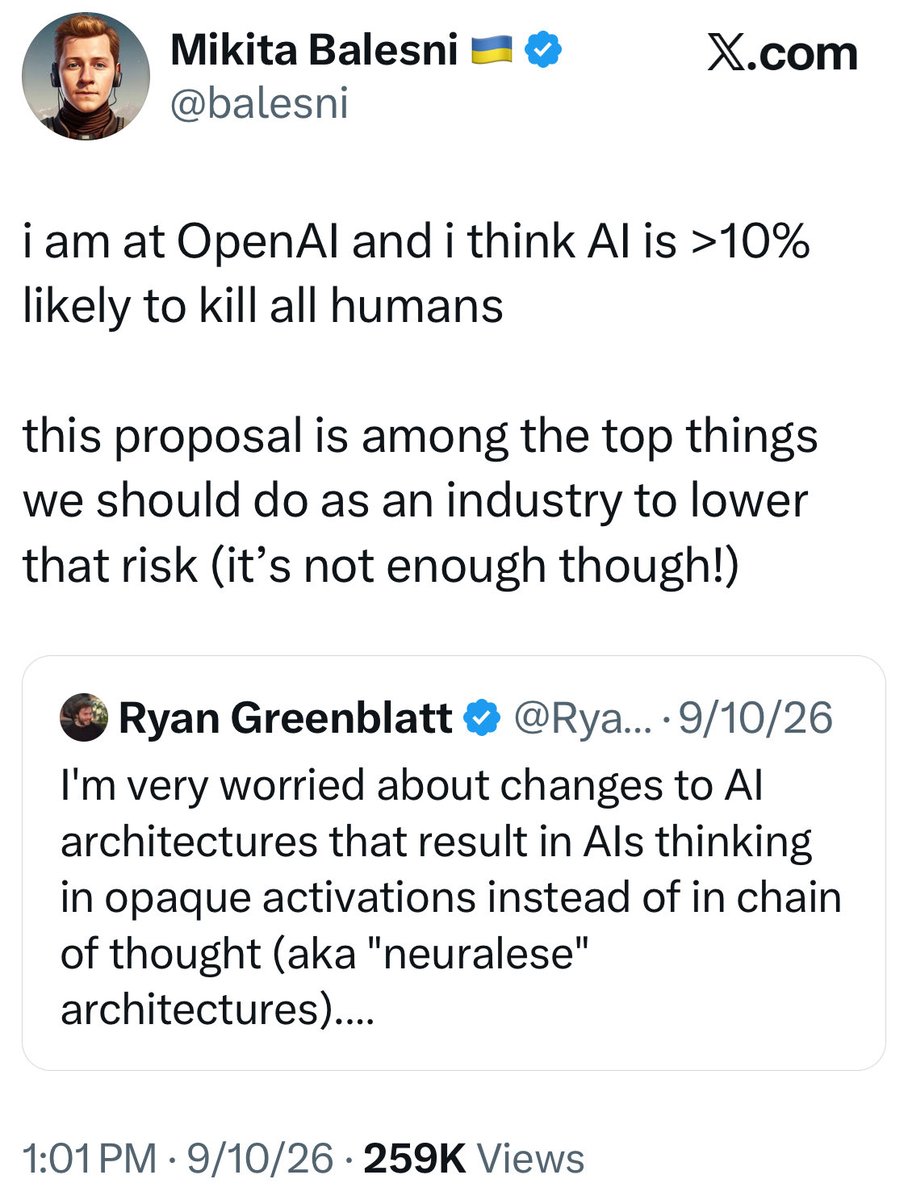 leahmcelrath's tweet photo. The three AI safety researchers at OpenAI who have left the company have all previously expressed concerns publicly. https://t.co/NxS4g6S5Ox
