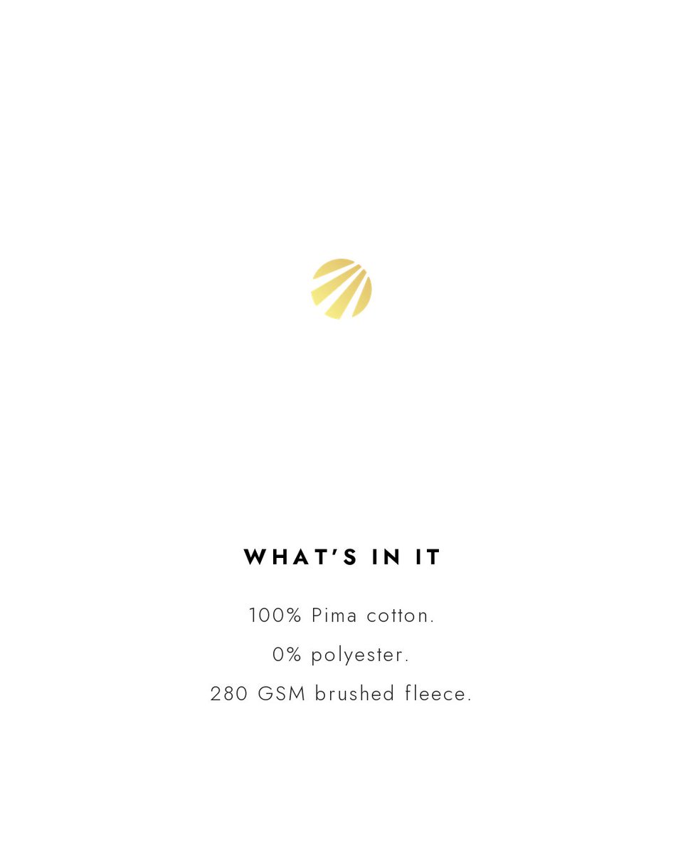 julymode_us's tweet photo. Fabric School, lesson one: Pima cotton, without the buzzwords.

Pima is a type of cotton. In The Pima Fleece, it’s the only fiber.
100% Pima cotton. 0% polyester.
280 GSM, with a brushed fleece interior.
A classic crew in a relaxed fit.

What should we cover next in Fabric School? Tell us below.
The Pima Fleece is at the link in bio.

#FabricSchool #PimaCotton #WearHealthy