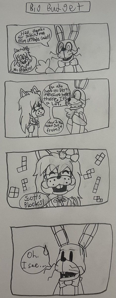 PeachyDashi3's tweet photo. A 4-Koma I made today based on how I got a lot of money in The Pizzeria Roleplay Remastered when the FB3 event started.
#FiveNightsAtFrickbears3 #Frickbears3 #thepizzeriaroleplayremastered #thepizzeriaroleplay #fivenightsatfrickbears #frickbears #4koma https://t.co/pwxugubw18