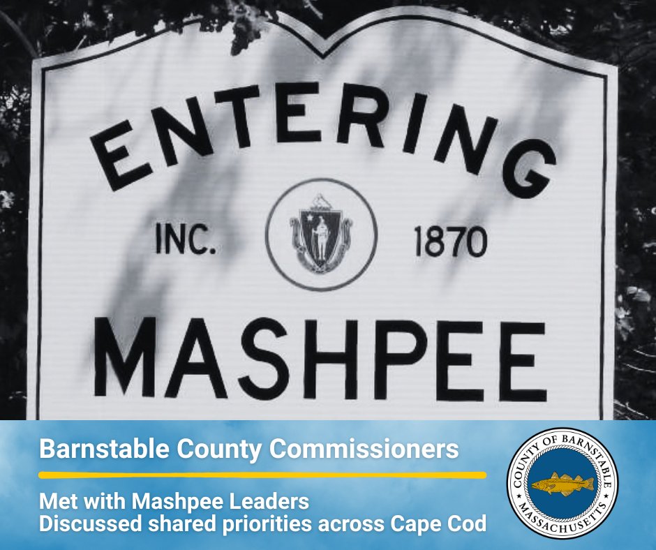 CapeCodGov's tweet photo. Barnstable County Commissioners met with Mashpee leaders to discuss wastewater infrastructure, municipal funding, and housing development.
An additional afternoon meeting explored regional development review + implications for Cape Cod.
🔗 Read: https://t.co/HsJGp92OiO
#CapeCod https://t.co/b7sM4UFWHA