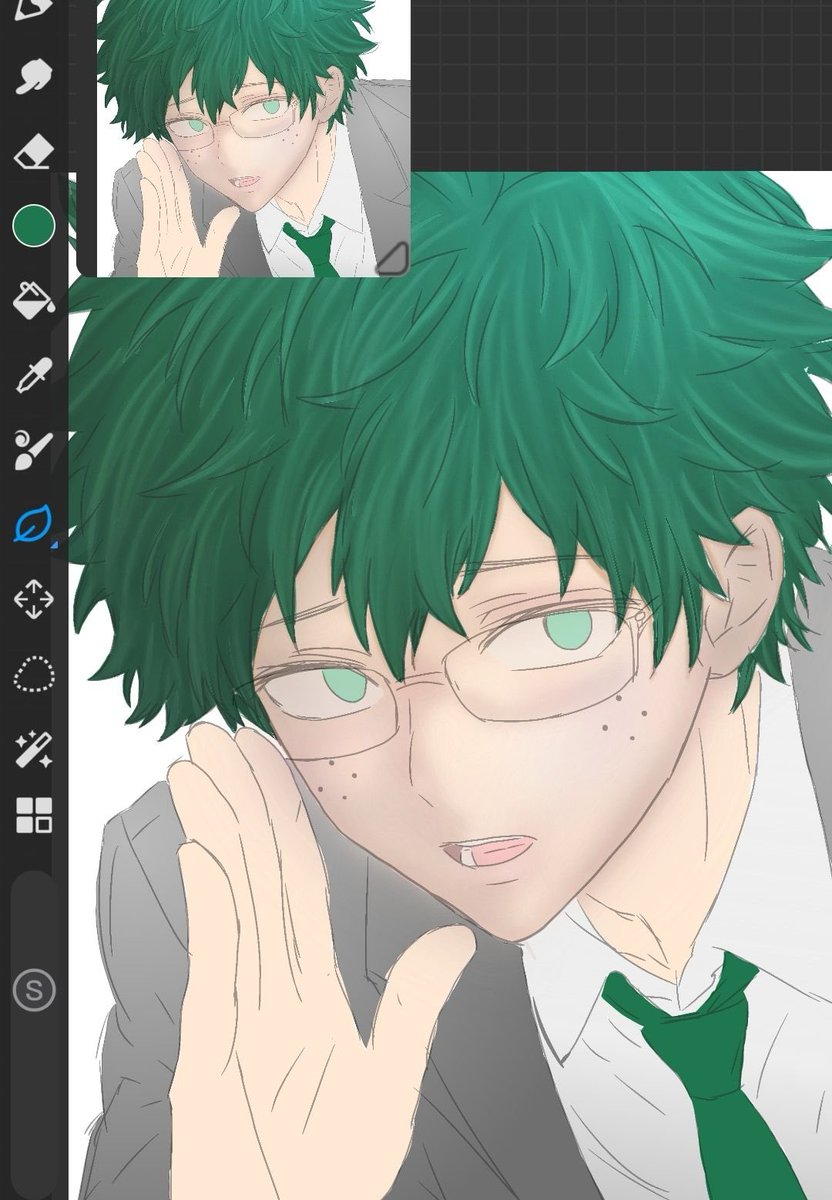 NanNant0ui's tweet photo. 暗い雰囲気にするかほんわかした雰囲気にするか迷う…でもまだ細かく描いてるとこなんだよね…dekuのくるくる髪描くの難しい😭😿 https://t.co/TaIKQkRIJC