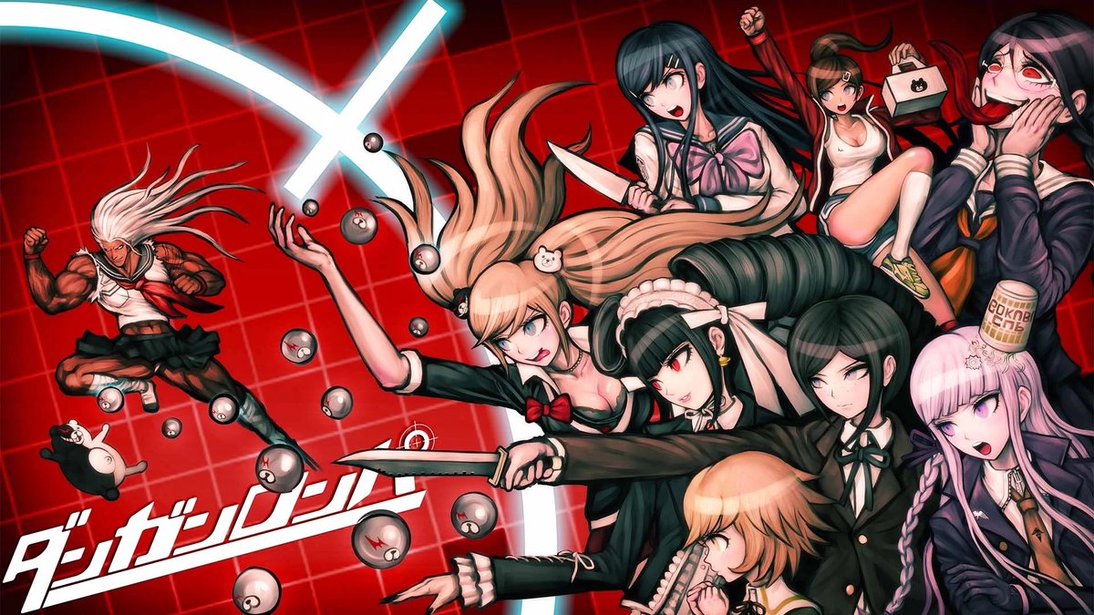 AtChiaPet's tweet photo. I love the similarities between these Danganronpa images but I find it funny how much the females (and chihiro) outshine the males here https://t.co/rWIaMPJwxa
