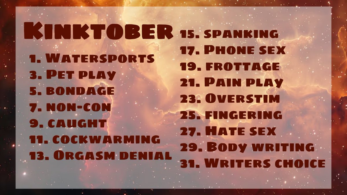 superEMfan's tweet photo. Who wants to use my bullshit kinktober list I made? #kinktober https://t.co/qqiQpsvdig