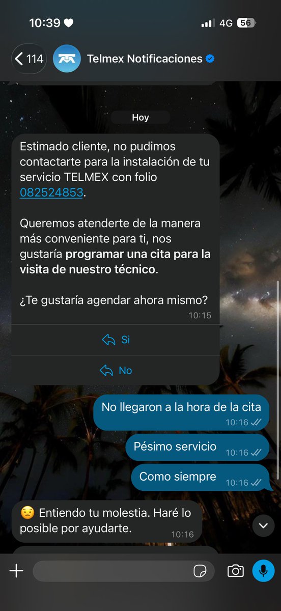 ximenavm's tweet photo. @TELMEXSoluciona @Telmex 
Oye Telmex llevo desde agosto esperándolos a que vayan a mi domicilio, hace unos días me hablaron porque estaban fuera de mi domicilio y me tuve que salir de mi trabajo para recibirlos, no hicieron cita y al final no fueron ni a mi casa. Todo mal https://t.co/lYihfLarYH