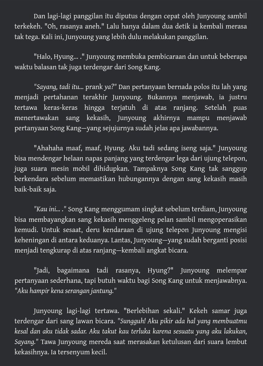 lunaltumaris's tweet photo. Prank Call — SongJun one-shot

[ b×b — alternate universe — romcom — bahasa indonesia — 1k words — established rls ] https://t.co/g5Cf1gr2Dd