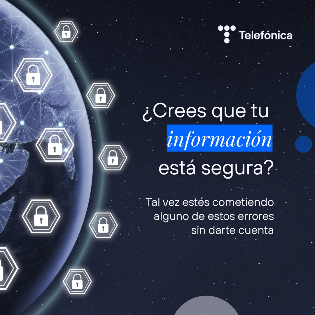 TelefonicaMX's tweet photo. 🔒 La seguridad digital no siempre depende de amenazas sofisticadas. En muchos casos, pequeños descuidos pueden abrir la puerta a riesgos innecesarios.
Adoptar hábitos digitales más seguros puede ayudarte a proteger mejor tu información y reducir la exposición de tus cuentas.💡 https://t.co/eayyaC9YO7