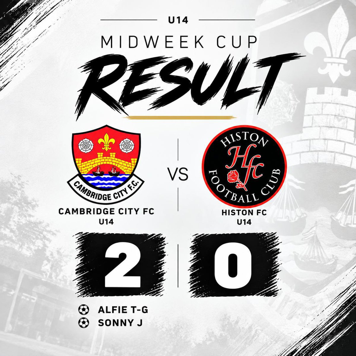 camcityyouth's tweet photo. Congratulations to the U14’s who progressed to the Rd of 32 last night under the lights! 🏆 
Well done to @HistonFC for providing the lads with a tough, hard fought challenge 👏 https://t.co/5wATzoGjPX