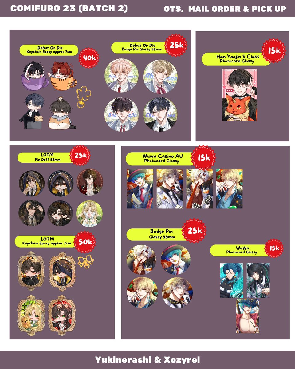 yukinerashi's tweet photo. (❤️+🔁 are appreciated) 
Hello 👋 #CF23 / #comifuro23 PO batch 02 now open! 
🗓️: 01 Oct - 10 Oct 2026
📌: Pick-up both days, Mail order, &amp; OTS 
🔗: https://t.co/n1gx1KzyDT
 
(1/3) ORV, GSGW/GDCG, HSR, Genshin, WuWa, LADS, DoD, ZZZero, S-class, LOTM, Arknights 
#cf23catalogue https://t.co/zO6sNESO88
