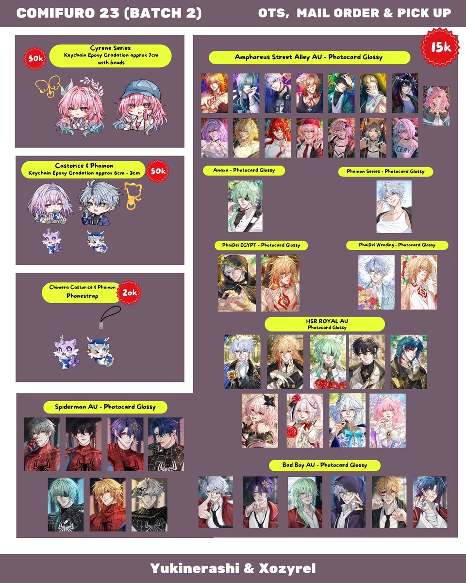 yukinerashi's tweet photo. (❤️+🔁 are appreciated) 
Hello 👋 #CF23 / #comifuro23 PO batch 02 now open! 
🗓️: 01 Oct - 10 Oct 2026
📌: Pick-up both days, Mail order, &amp; OTS 
🔗: https://t.co/n1gx1KzyDT
 
(1/3) ORV, GSGW/GDCG, HSR, Genshin, WuWa, LADS, DoD, ZZZero, S-class, LOTM, Arknights 
#cf23catalogue https://t.co/zO6sNESO88