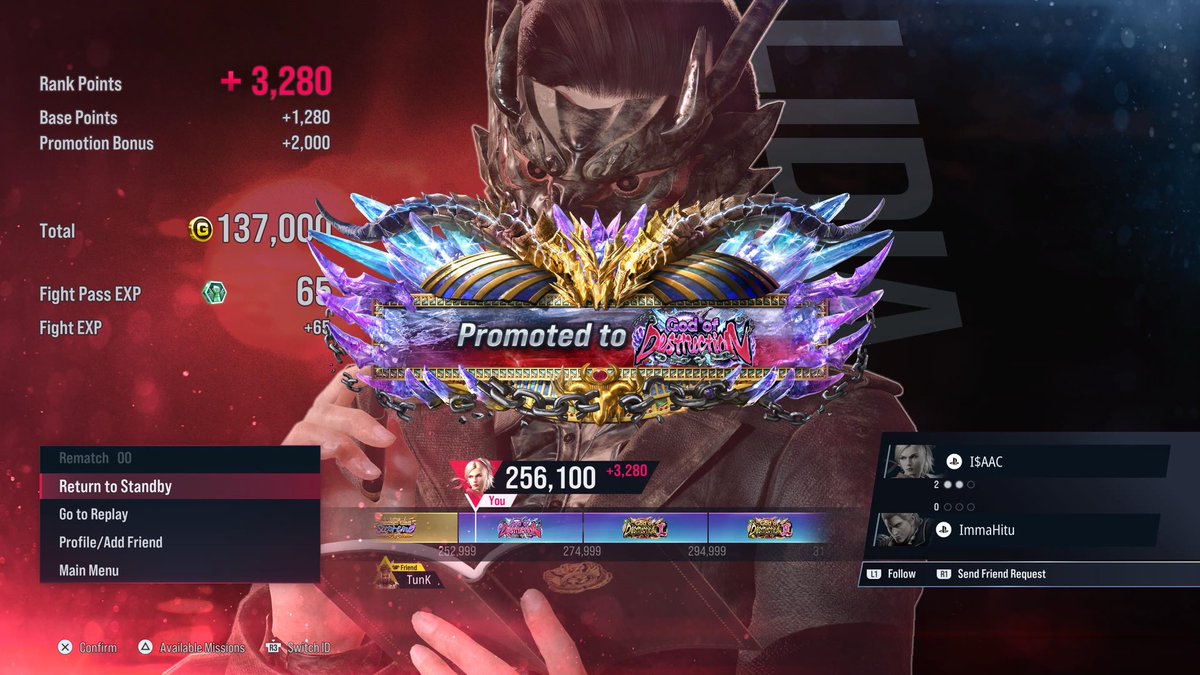 813ISAAC's tweet photo. So I stated playing Tekken 8 again (haven’t really played since Kuni dropped) and went from Tekken emp to GoD in 2 days playing on and off. This was significantly easier than the last time I hit GoD. https://t.co/SdjX4BLK6t