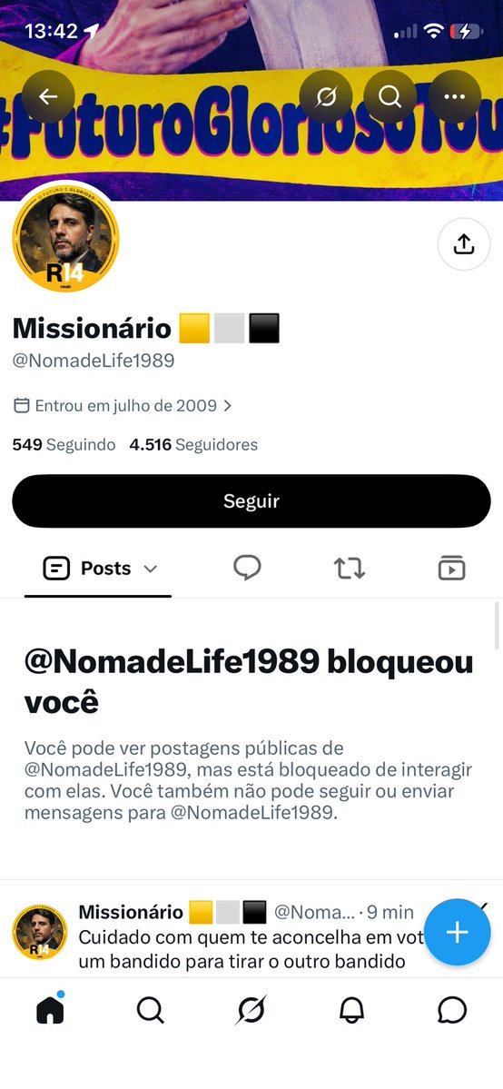 FernandoCanassa's tweet photo. @NomadeLife1989 já bloqueou.. essa é a “democracia” dessa falsa direita… xingam, agridem, bloqueiam e censuram.. imagina se tivessem o mínimo de poder? Com a caneta na mão, imagine como seriam. @Chief117Br https://t.co/HCEVffh4We