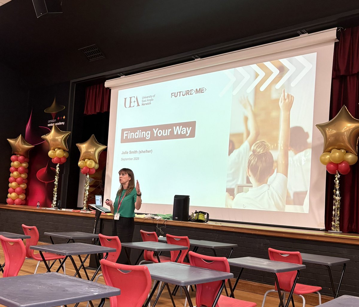 Venture_Create's tweet photo. @OutreachUEA Presented to year 8 this week inspiring careers and pathways by the amazing Julie, whilst year 10 leaders hosted their first sports festival and played some circle games in Child Development @OrmistonVenture https://t.co/PB1LSBUCFC