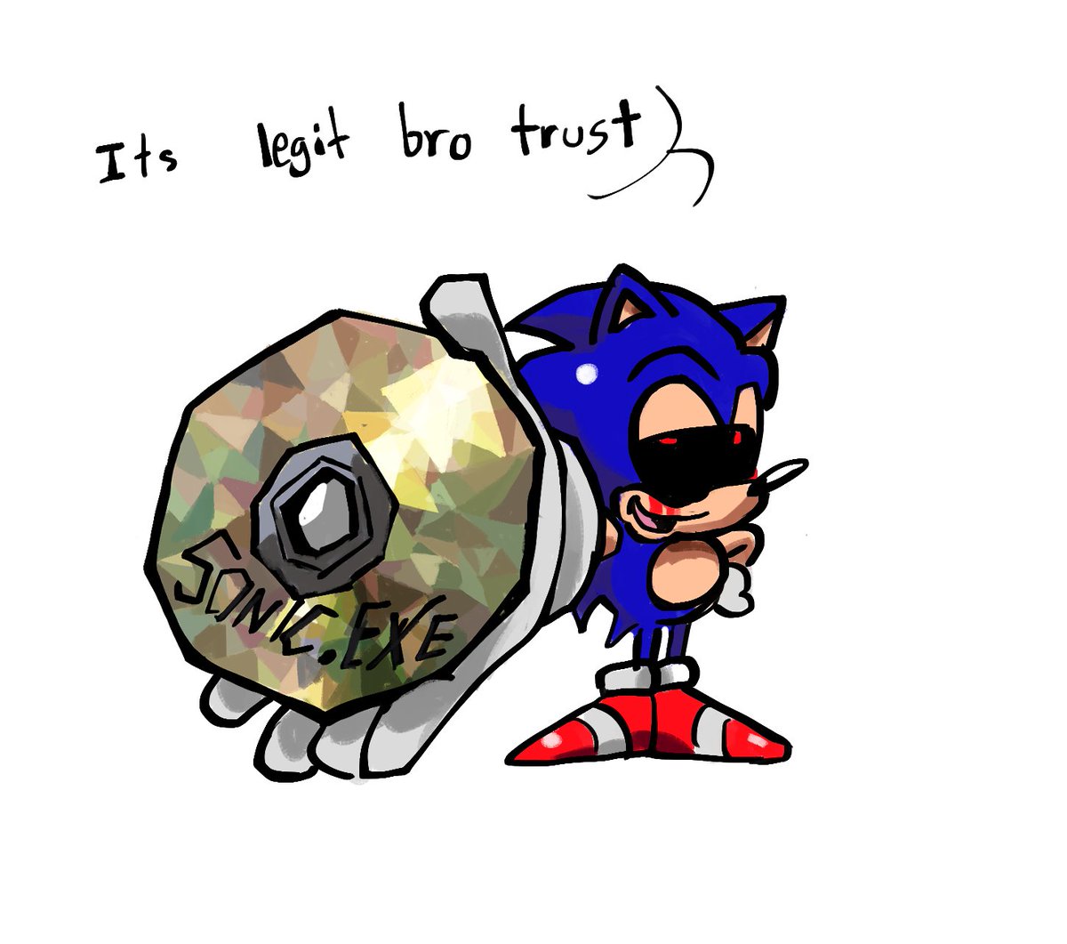 MA1EXU's tweet photo. wow um thank you Totally Real sonic 

#EXETOBER Day 1 - Deceit https://t.co/tqTwr3qfqu