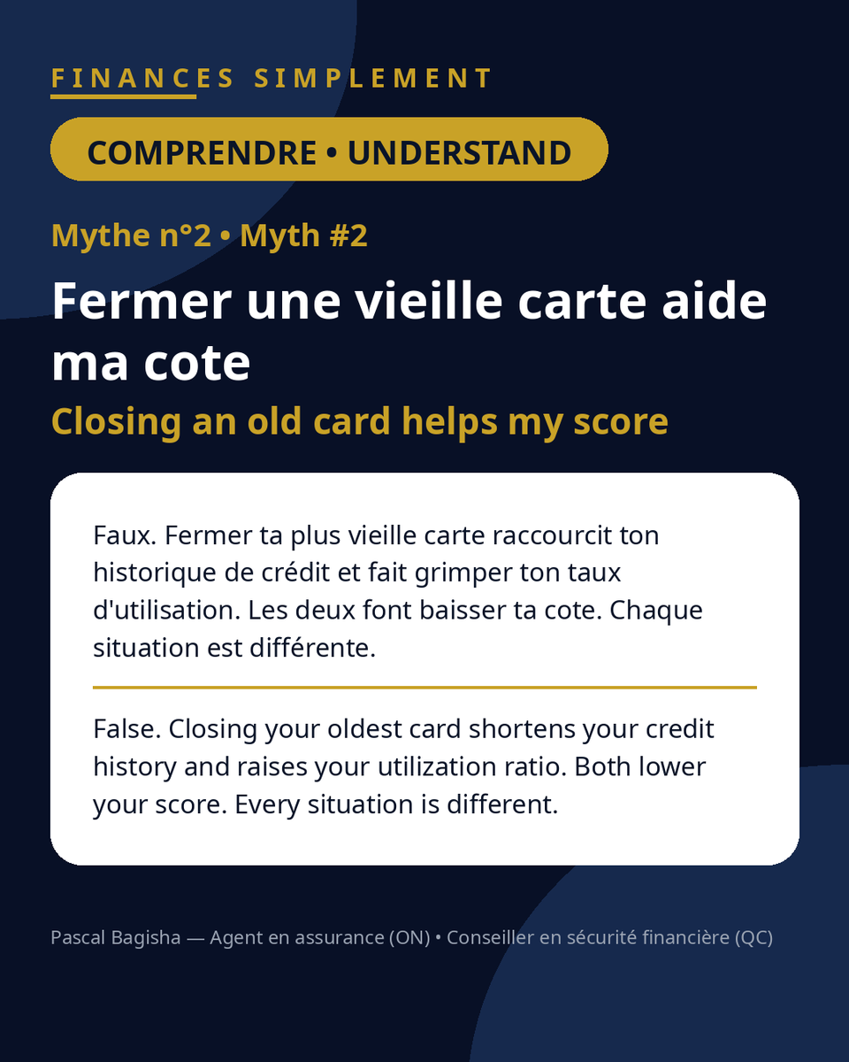bagishapascal's tweet photo. 5 mythes sur la cote de crédit au Canada 🧵
Le n°1, presque tout le monde le croit : « regarder ma cote la fait baisser ». Faux.
Fais défiler 👇 Lequel tu croyais ? Commente ou écris-moi en DM. https://t.co/sqDz6oS22q