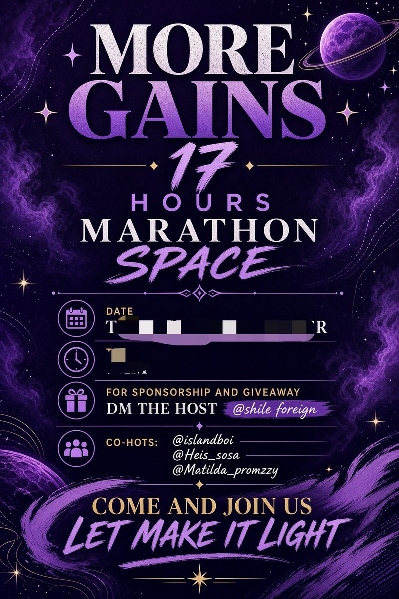 Shileisaboy's tweet photo. 17 HOURS MARATHON TOMORROW 
6:10 AM TOMORROW FRIDAY https://t.co/hXrV8OZkQu