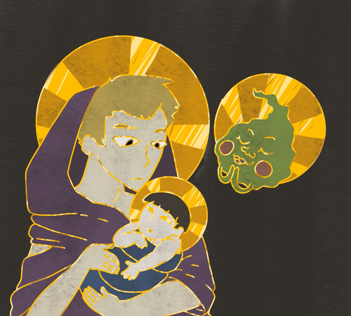 1ce4scr34m's tweet photo. the father, the son, and the evil spirit https://t.co/DbxdUfdtDN