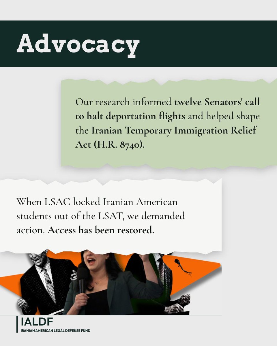 ialdf_official's tweet photo. One year ago, IALDF launched to defend the civil rights of Iranian Americans and asylum seekers. Today, we're sharing our first-year impact report.
https://t.co/XCkCChArFN
#IALDF #IranianAmerican #CivilRights #ImmigrantRights #ImpactReport https://t.co/v6empEhTzf