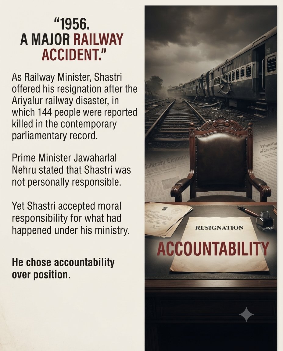 APandey404's tweet photo. A 1956 resignation still asks a 2026 question: What does accountability mean?

Leadership isn't always about staying in the chair. Sometimes, it's about leaving it.

#2October https://t.co/JjFdtdNyxv