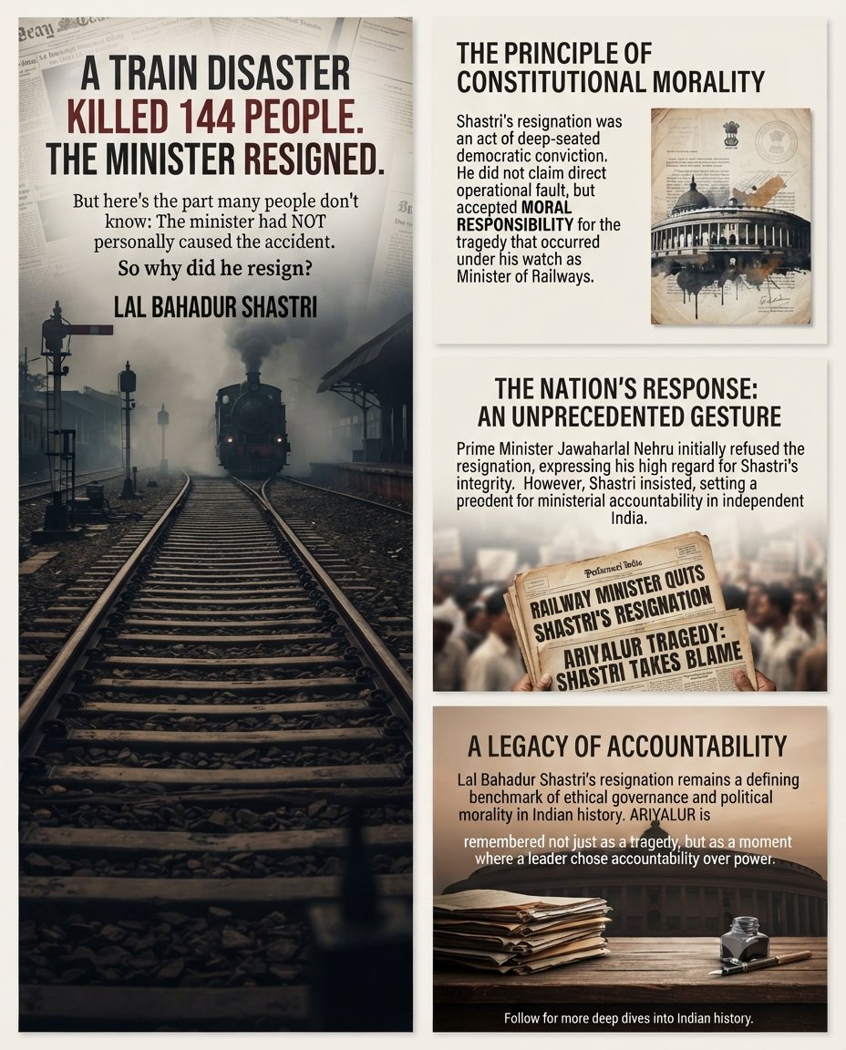 APandey404's tweet photo. A 1956 resignation still asks a 2026 question: What does accountability mean?

Leadership isn't always about staying in the chair. Sometimes, it's about leaving it.

#2October https://t.co/JjFdtdNyxv