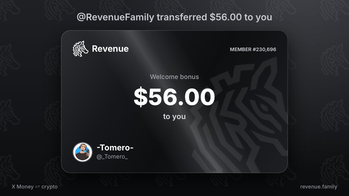 _Tomero_'s tweet photo. @RevenueFamily I have received $56.00 from @RevenueFamily https://t.co/OyBHqDLIE3