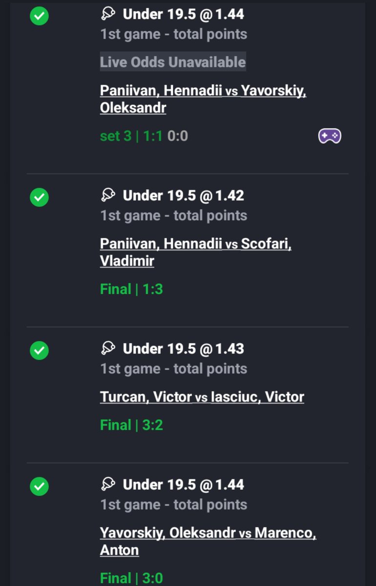 Gideondani77681's tweet photo. Table Tennis 🎾 Under 19.5
                  
                      M33AKH
StakeR.🔞 🤷 https://t.co/jKPjYiQBGJ