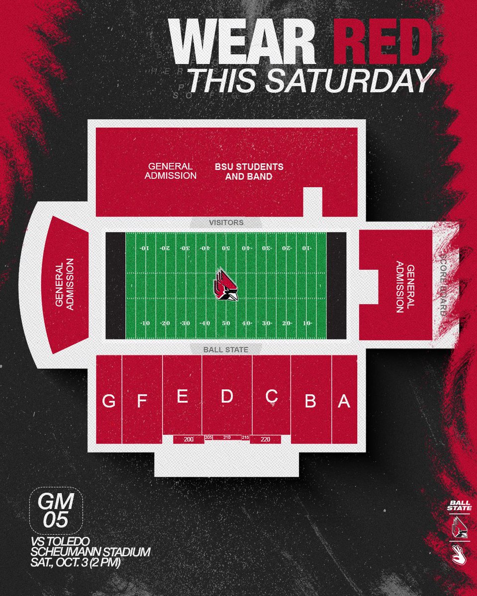 BallStateFB's tweet photo. Wear red 🔴

PREVIEW
https://t.co/ZUOBbm0ulo

TICKETS https://t.co/Z6u1ihWdyo

PARKING https://t.co/6COs9Cun71

COMMUNITY DAY
https://t.co/J5v7xNi6Md https://t.co/hor0mliKIC