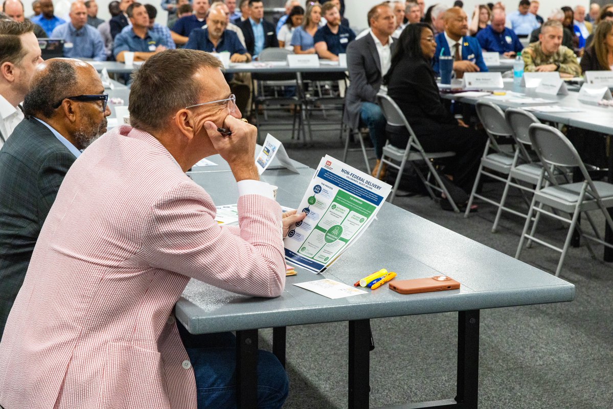 SwdUsace's tweet photo. ACCELERATING DELIVERY. @SwdUsace Commanding General Brig. Gen. George Walter joined 120+ industry partners in Houston, driving the mandate to cut red tape and accelerate #USACE critical infrastructure execution. https://t.co/GhR61PE4iJ