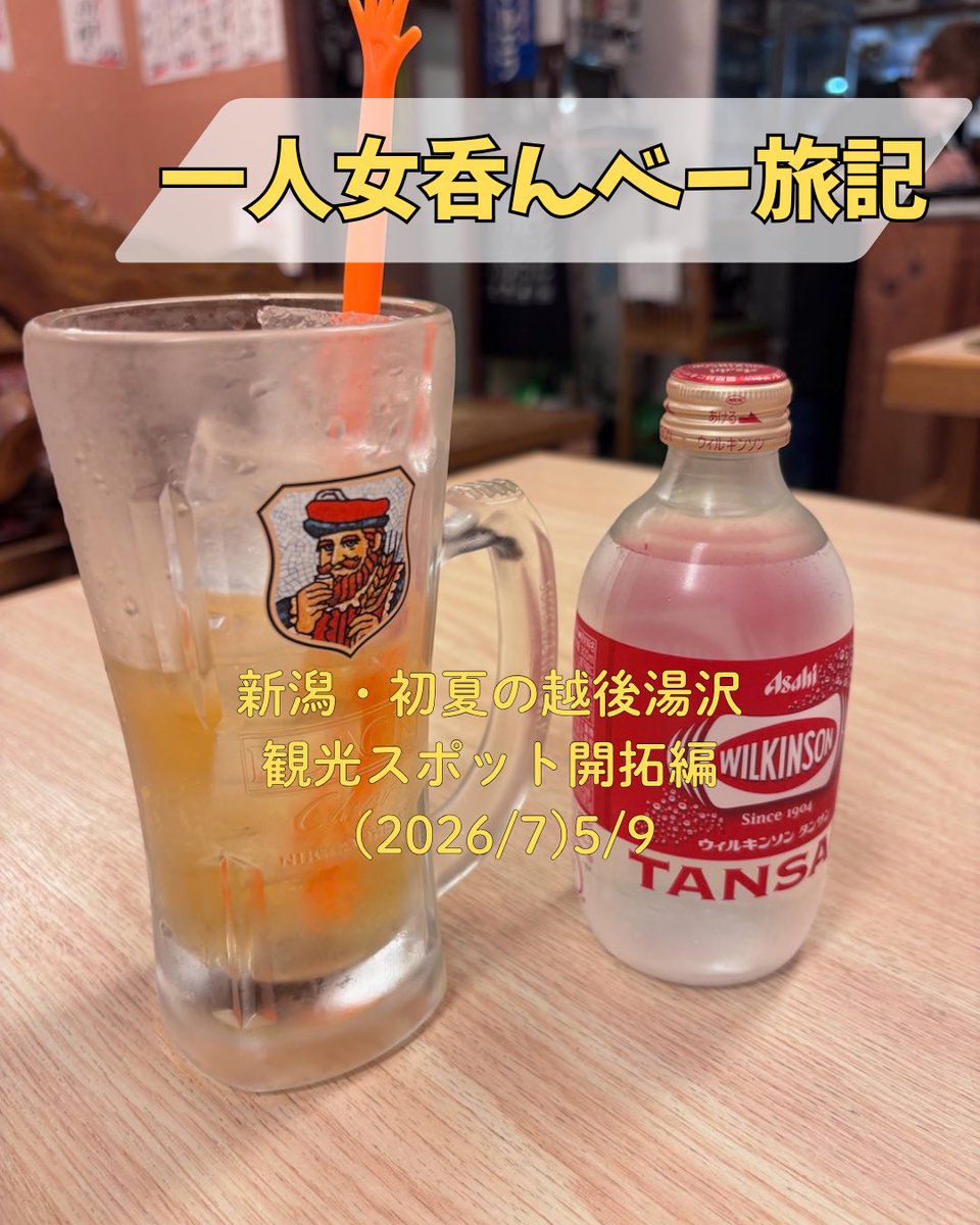 nishiki_ac's tweet photo. 【一人女呑んベー旅記】
新潟・初夏の越後湯沢観光スポット開拓編（2026年7月）5/9
滞在夜飲みその２
越後湯沢駅西口「ひょうたん瀧」さん https://t.co/gyj1mIFrL4