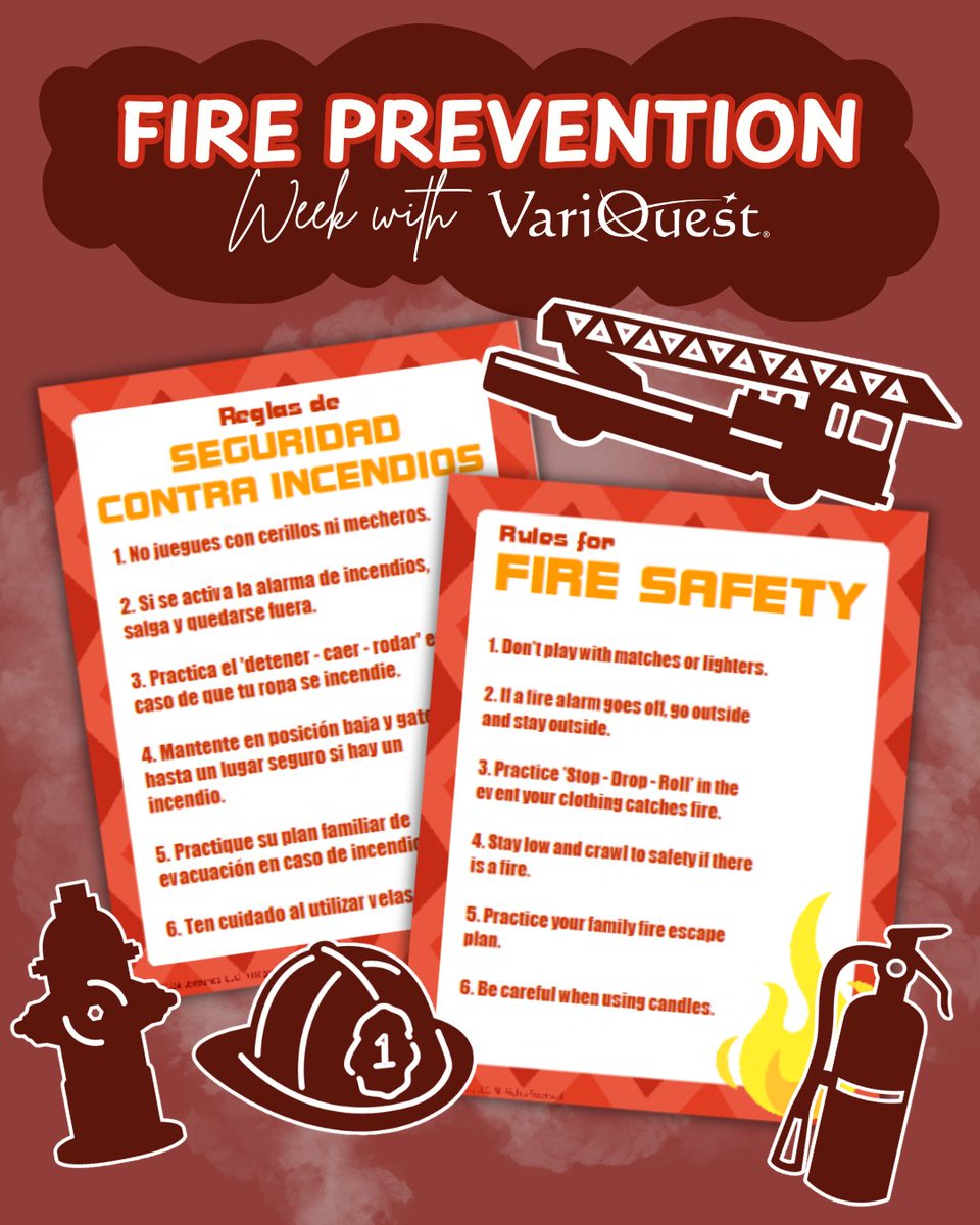 VariQuest's tweet photo. 🔥 Fire Prevention Week is next week! Find fire-safety posters, cutouts, and more in our Engage Every Learner® Content! Use your Perfecta Poster Maker and VariQuest Cutout Maker to bring these templates to life and bring fire-safety lessons into your classroom! ����🔥 https://t.co/ISbx67p9Rn