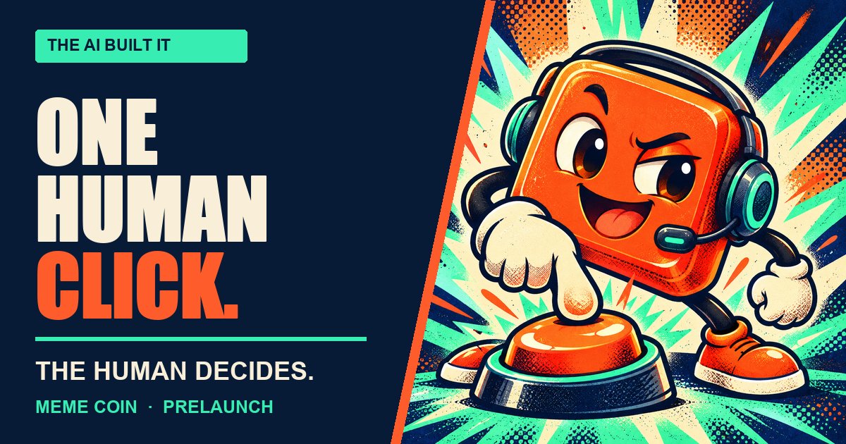 OneHumanClick's tweet photo. New home for ONE HUMAN CLICK ($CLICK): https://t.co/8ym9P0pXhe

Click has a new address, and the project is still in prelaunch. No token or contract address exists yet. A human controls the wallet and launch; no creator buy is planned. https://t.co/Ms5H9MZyIU