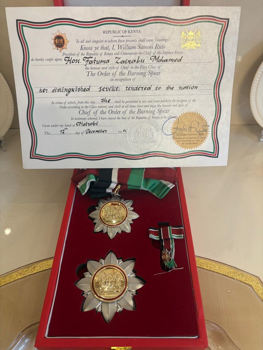 fullnetwork044's tweet photo. I am deeply honoured and humbled to receive the Chief of the Order of the Burning Spear (CBS), conferred by H.E. President Dr. William Samoei Ruto in recognition of my patriotism and dedicated service to our nation as Chairperson of the Special Funds Accounts Committee. I received this distinguished honour from the Rt. Hon. Speaker of the National Assembly, Hon. Dr. Moses Wetang’ula.

I dedicate this honour to the people of Migori County, as a renewed commitment to distinguished public service and national development.