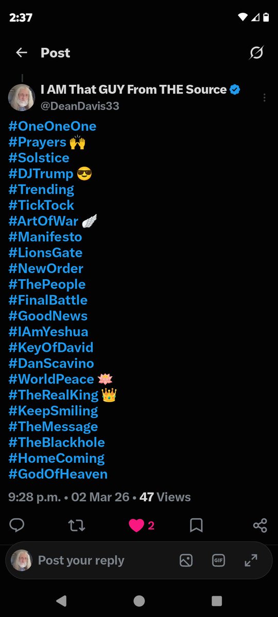 DeanDavis33's tweet photo. #OneOneOne
#Prayers
#DJTrump
#ArtOfWar
#ThePeople
#FinalBattle
#GoodNews
#WorldPeace 🪽 https://t.co/xsKCifGNJe