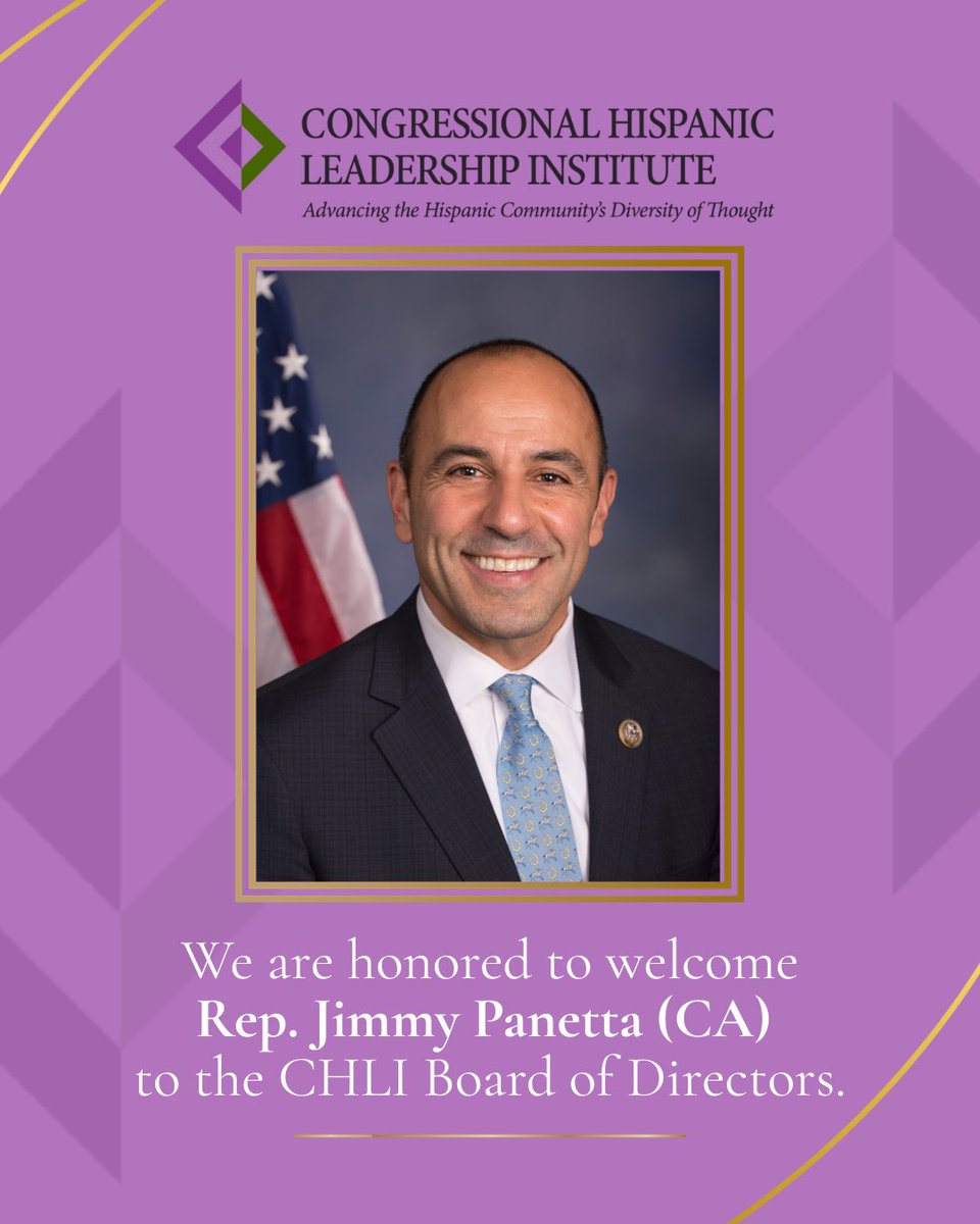 TheCHLI's tweet photo. We are honored to welcome @RepJimmyPanetta to CHLI's Board of Directors: https://t.co/tz7gGJ5LSd https://t.co/wLCIoz7686