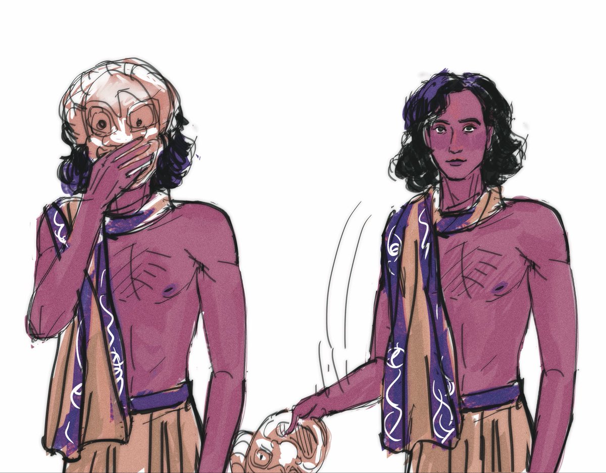 bigjeansss's tweet photo. Sketches for my friend’s AU where Armand performs in an ancient Greek theater #armand #iwtv https://t.co/HH1HnY1bEk