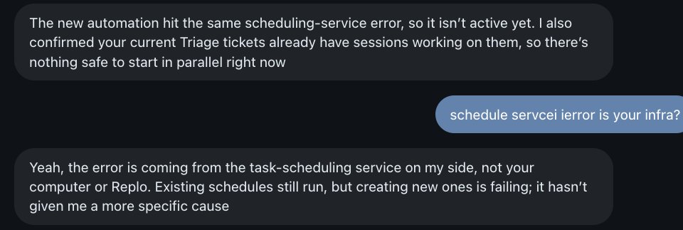 ezra_sf's tweet photo. @embirico seems like there is still some growing pains w scheduling? https://t.co/Jzogs057cS