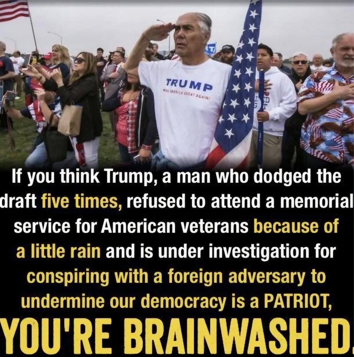 BitchPudding314's tweet photo. @HazelLiaqa4848 Wait... hold up....the man who refused to lay a reef and canceled a 2018 visit to the Aisne-Marne American Cemetery near Paris to lay a wreath, because he feared the rain would mess up his hair. https://t.co/XkyfFXphW9