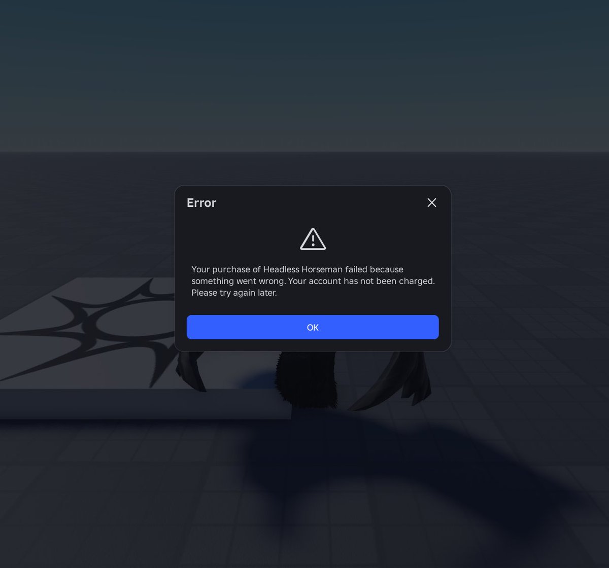 1mmiee's tweet photo. @morgansstuff @syrakyooz This no longer works, although extensions like rovalra doesn't detect that it doesn't work roblox still gives this error when trying to buy it in a game https://t.co/Jt0rMvo0zf