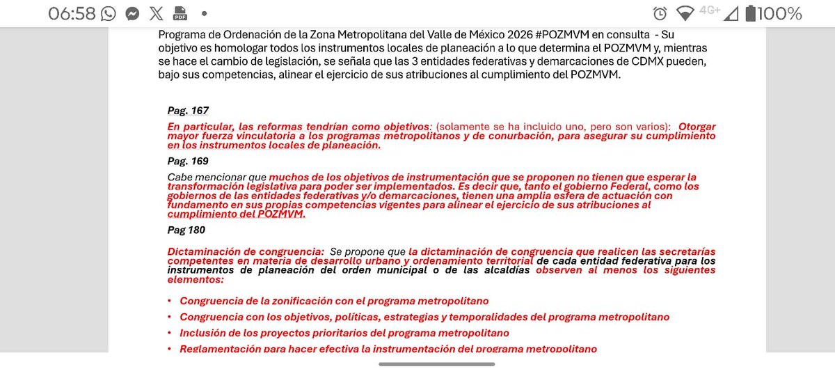 JosefinaMacG's tweet photo. El #POZMVM afirma que su contenido es vinculante (se debe aplicar) en todas las leyes/instrumentos de planeación de la Zona Met del Valle de México #CDMX #EdoMéx #Hidalgo y #Morelos y que esto no requiere esperar a la actualización del marco normativo general. @Congreso_CdMex https://t.co/bFybbsAijp