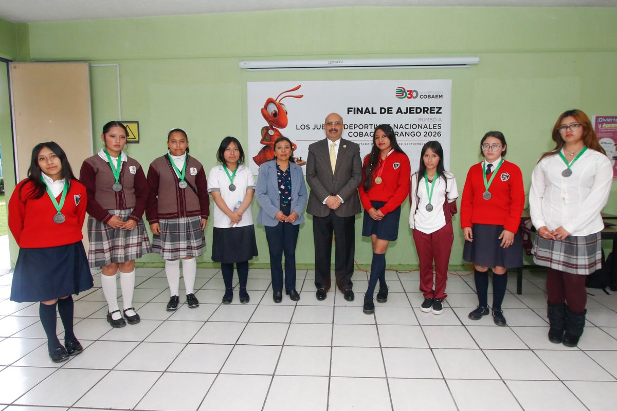 COBAEMex's tweet photo. Rumbo a los Juegos Nacionales #COBACH, #Durango2026. 🏅

En una emocionante jornada en el tablero, concluyó el Selectivo de Ajedrez  del #COBAEM, que definió a las y los representantes de nuestro colegio.♟️

#SomosCOBAEM
#JuevesDeAjedrez
#GigantesDeCorazón
#InCOBAtibles 💥 https://t.co/5gnagsKwjx