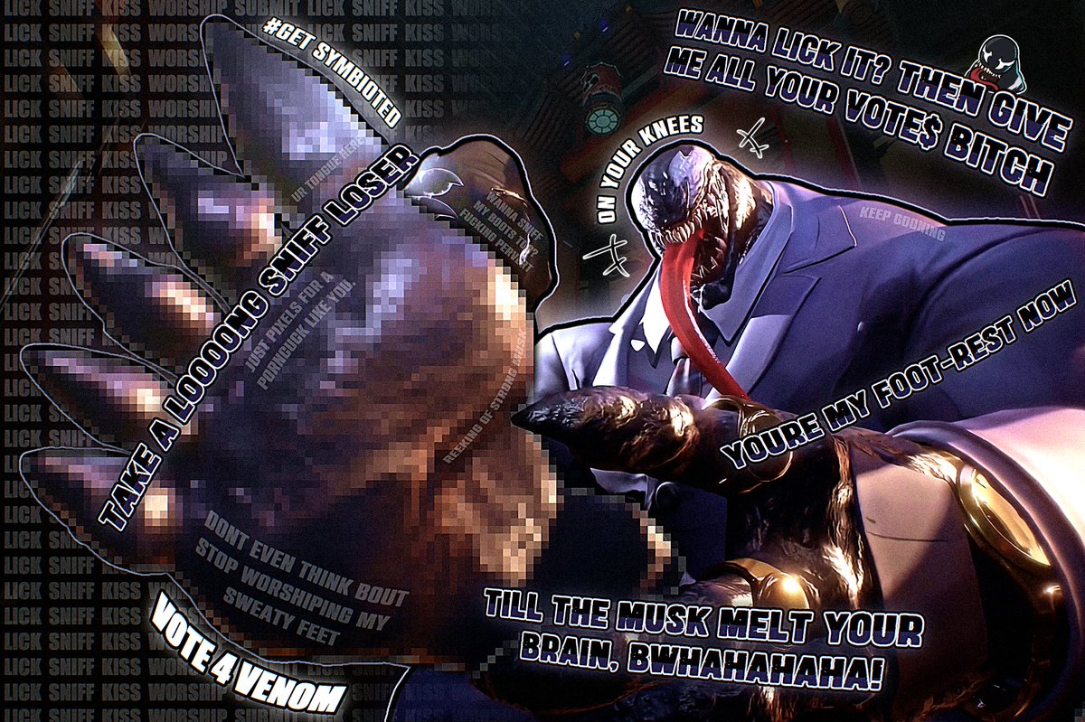 VENOM4PRESIDENT's tweet photo. On your knees bitch, President Venom is going to win the elections one way or another, now 𝐋𝐈𝐂𝐊 till your tiny brain melts.

𝐆𝐈𝐕𝐄 𝐀𝐋𝐋 𝐘𝐎𝐔𝐑 𝐕𝐎𝐓𝐄$ 𝐓𝐎 𝐕𝐄𝐍𝐎𝐌 𝐍𝐎𝐖! https://t.co/m2FgNAFRFa