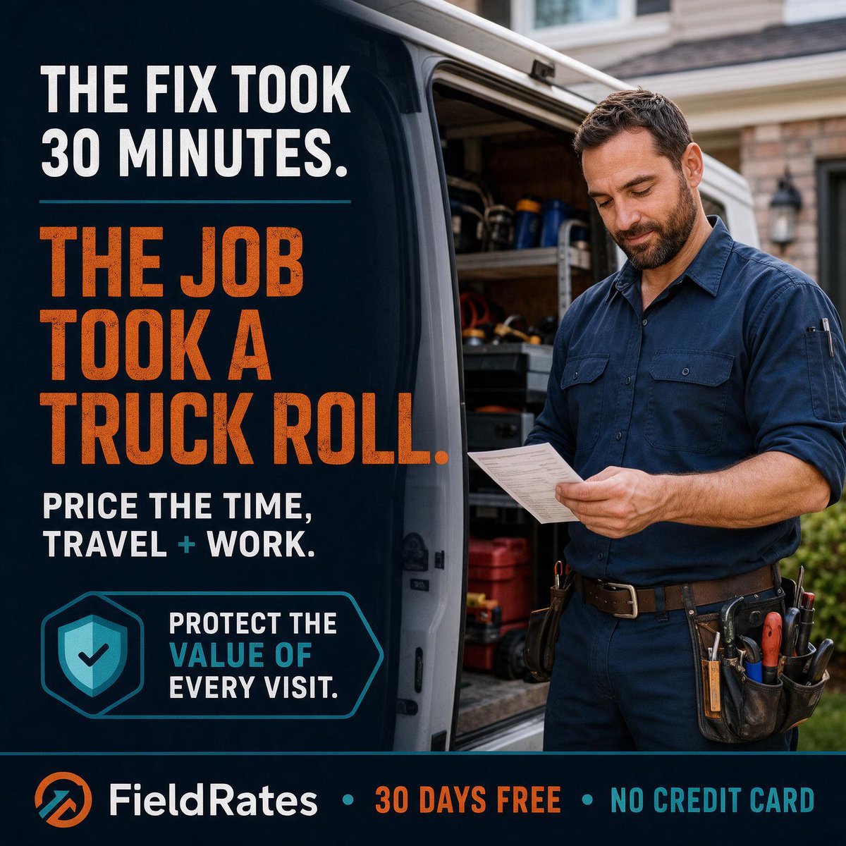 MarkKirksey's tweet photo. Less time spent on paperwork and chasing payments. More time focused on customers, completed jobs, and growing the business.
🛠️ FieldRates is free for 30 days, with no credit card required.
#FieldRates #Contractors #SkilledTrades #SmallBusiness #FieldService #HVAC #Plumbing https://t.co/P0CkPtrwWS