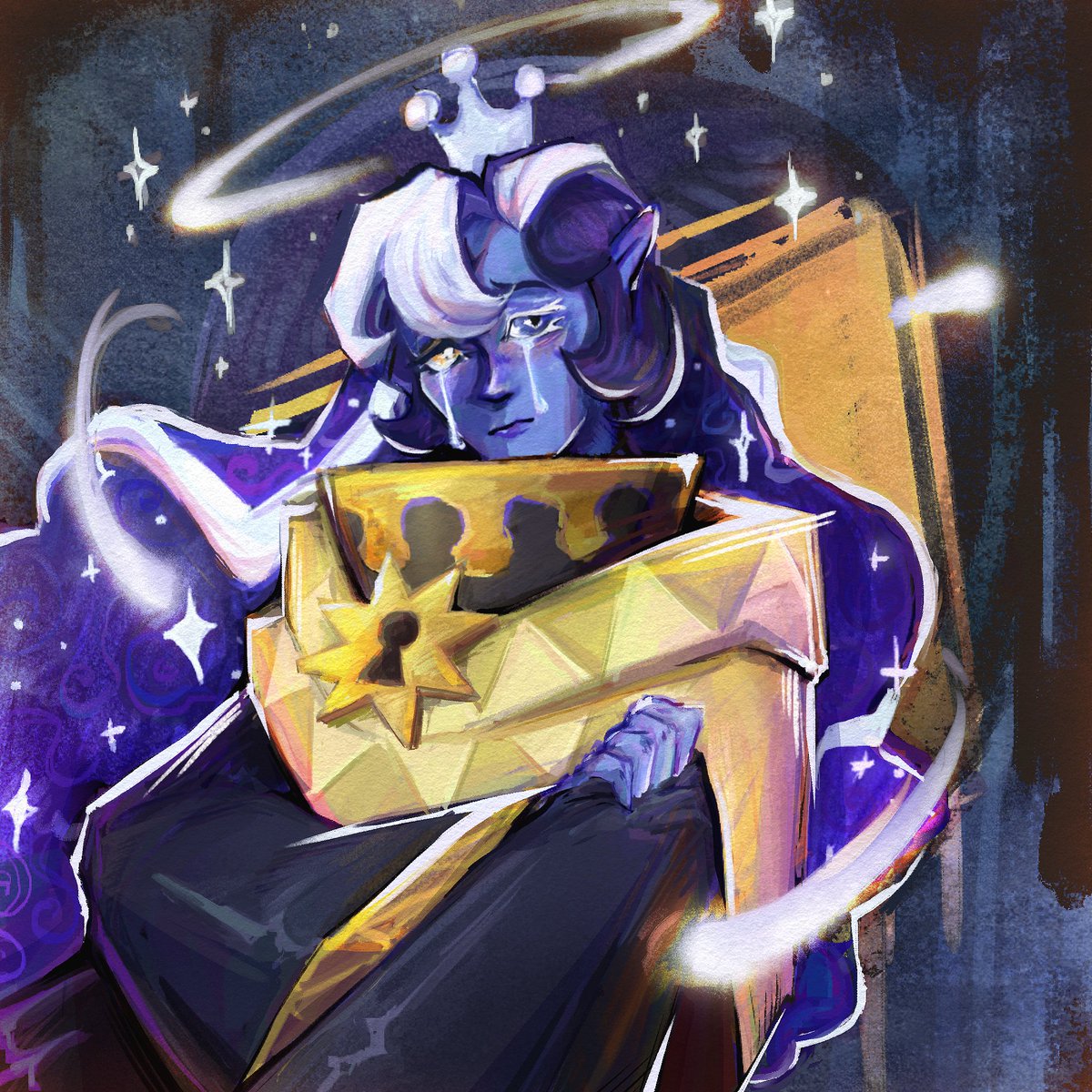 jorilopi's tweet photo. (⁠ʃ⁠ƪ⁠＾⁠3⁠＾).⁠｡⁠*⁠♡ 30min doodle that turned into a painting practice - I fear I just blacked out and don't really know how I got to this result LOL 
#cookierun #cookierunkingdom #crk #shadowmilkcookie #fountofknowledge https://t.co/NGdzNlrLCF