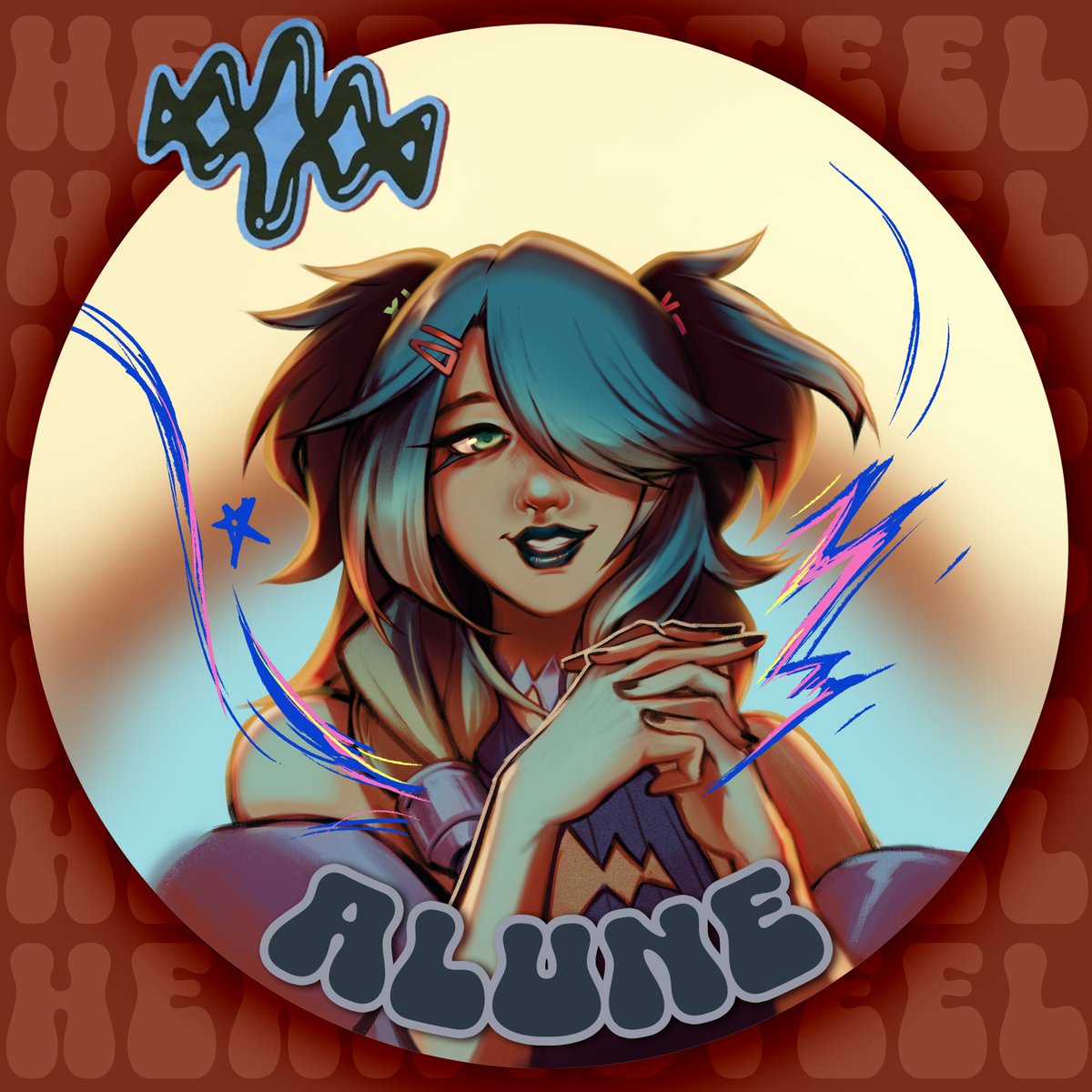 Evo917's tweet photo. despite spending less time on this one it looks like I did way more effort help

&amp; I didn't expect my colors to turn out this way but it looks pretty so I'm gonna keep it :]

turning my bbg into a pin o)-<

#Heartsteel #Alune #Artoflegends https://t.co/bFf4yHinsW