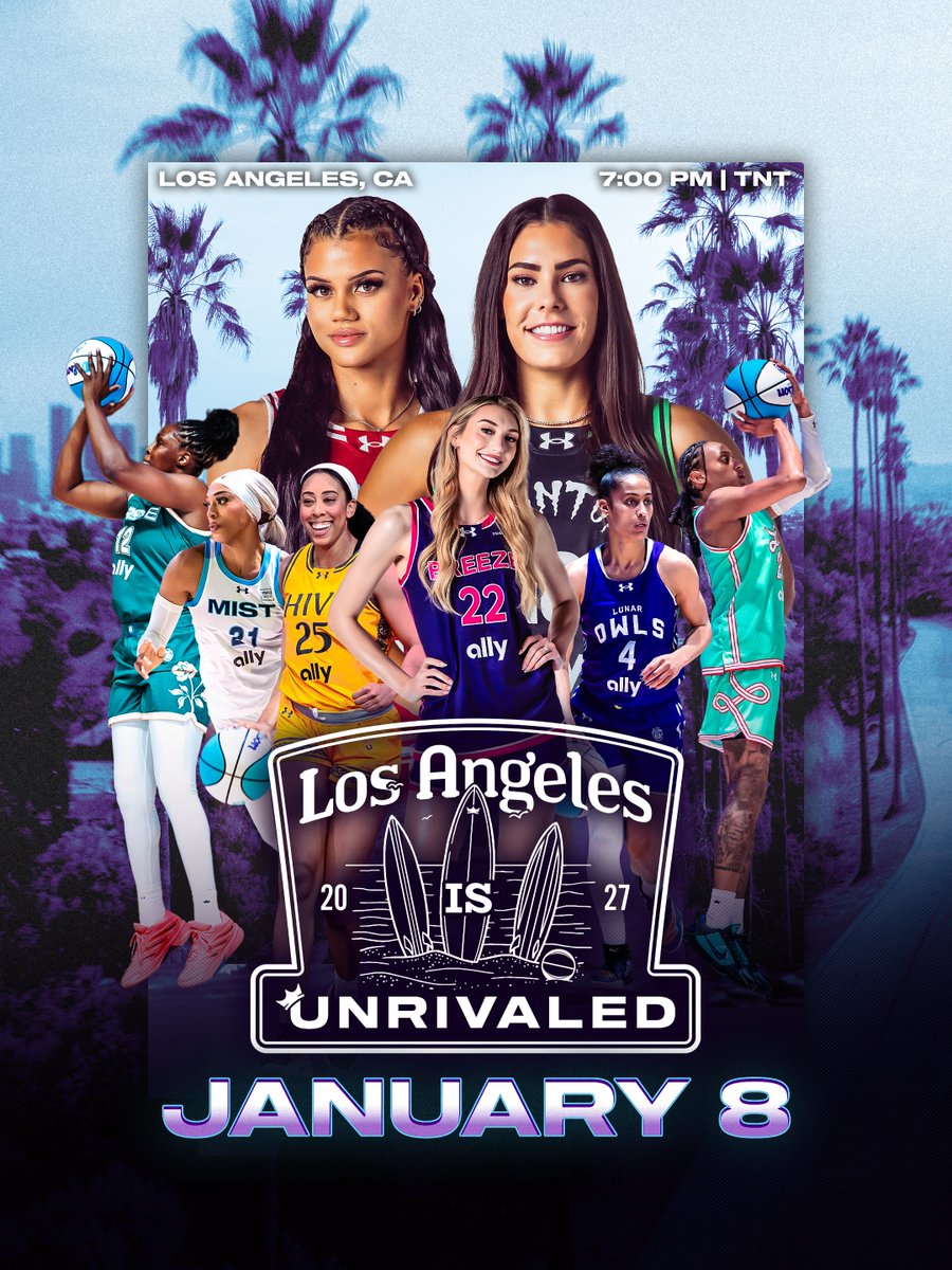LASEC's tweet photo. Just announced! The best of women's basketball is coming to LA. Unrivaled Basketball will tip off Season 3 at Intuit Dome on January 8th, 2027. 

Tickets go on sale today, October 1st at 4PM. 

#LosAngeles https://t.co/OmqL0j7YmJ
