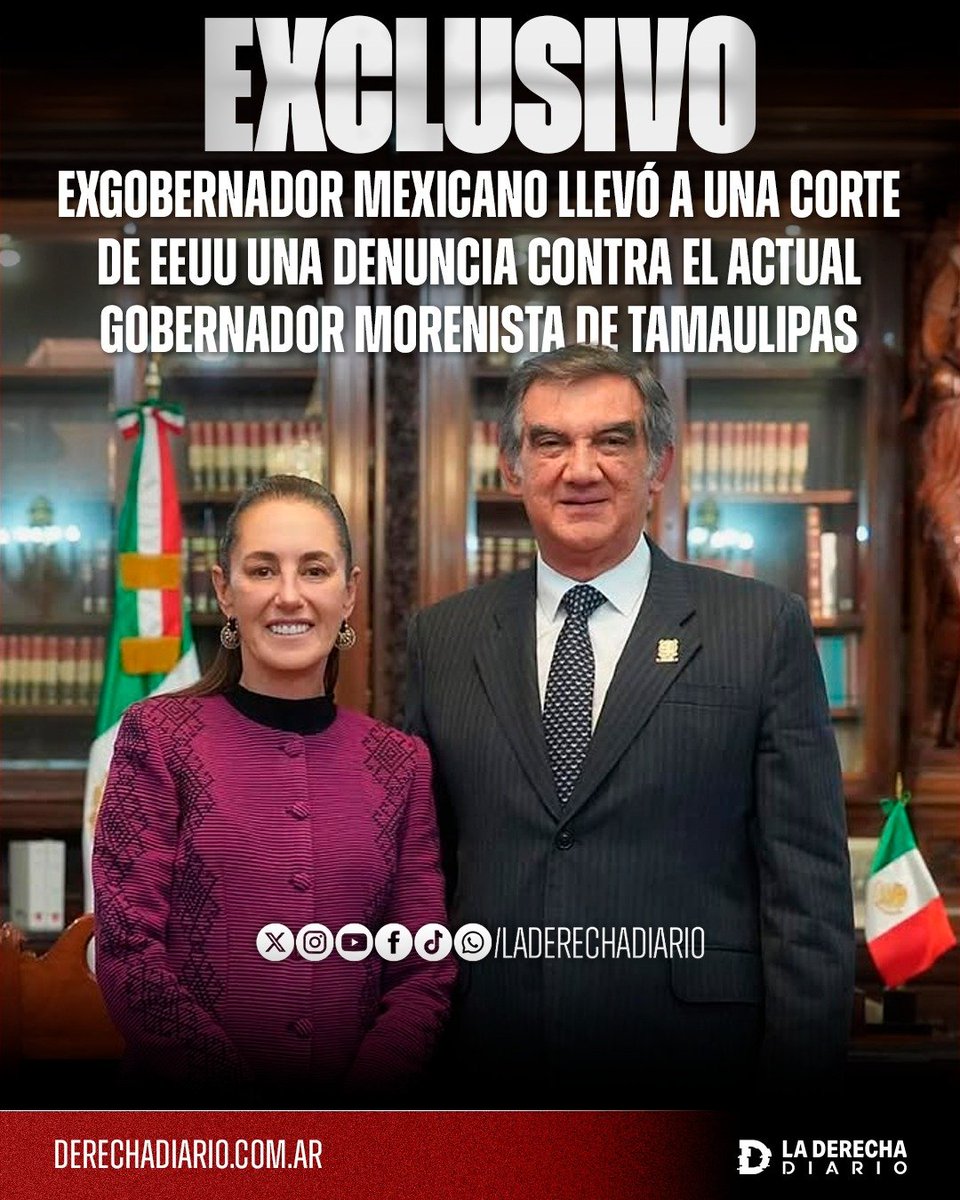 DerechaDiarioMX's tweet photo. 🚨🇲🇽🇺🇸 | EXCLUSIVO — EXGOBERNADOR MEXICANO LLEVÓ A UNA CORTE DE EEUU UNA DENUNCIA CONTRA EL GOBERNADOR MORENISTA DE TAMAULIPAS Y LA PRESIDENTE DE SU PODER JUDICIAL

Según pudo conocer La Derecha Diario, el exgobernador de Tamaulipas Francisco García Cabeza de Vaca presentó ante una corte federal del sur de Texas evidencia contra el actual gobernador del estado, el morenista Américo Villarreal Anaya, y contra Tania Gisela Contreras López, presidente del Poder Judicial de Tamaulipas.

El expediente también involucra a funcionarios del Gobierno de Morena y la Justicia de Tamaulipas y reúne señalamientos por presuntos hechos de corrupción, posibles vínculos con redes criminales y antecedentes relacionados con Aduanas, contrabando de hidrocarburos y tráfico de migrantes.

Uno de los ejes apunta al entorno familiar de Tania Contreras: su primo hermano, Juan José Contreras Castillo, exalcalde de Hidalgo, fue señalado en investigaciones periodísticas por su cercanía con la denominada Columna Armada Pedro J. Méndez, cuyo dirigente, Octavio Leal Moncada, ha sido vinculado públicamente con el Cártel del Golfo. Su cuñado, Juan Carlos Madero Larios, también apareció mencionado en un oficio de la Secretaría de la Defensa Nacional dentro de investigaciones por presunta corrupción en Aduanas.

Parte de estos nombres ya habían aparecido en una denuncia presentada en 2025 por el diputado Federico Döring ante la Fiscalía General de México por posibles delitos que incluían delincuencia organizada, tráfico de hidrocarburos, contrabando, lavado de dinero y tráfico de influencias.

La presentación llega además en medio del endurecimiento de Washington contra redes criminales mexicanas y sus posibles facilitadores. El secretario del Tesoro, Scott Bessent, advirtió recientemente que "ningún capo de un cártel, funcionario corrupto del gobierno mexicano o facilitador financiero está fuera del alcance de las autoridades del Tesoro".
